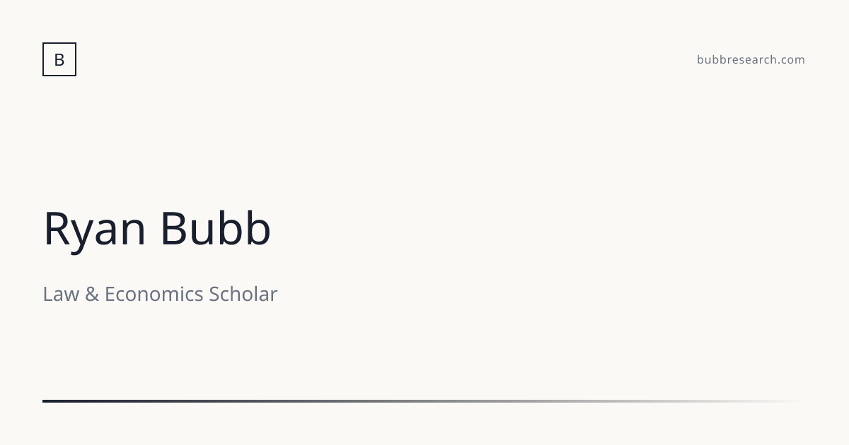 Research | Ryan Bubb